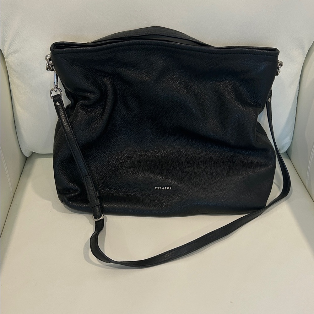 Coach Black Leather Madison Hobo Bag 27858